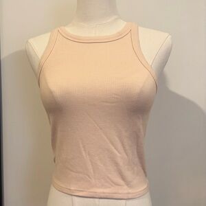 Carbon38 Soft Cream Ribbed Tank Top
